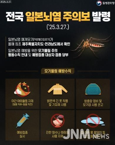 고성군 올해 첫 일본뇌염 매개모기 발견, 모기물림 주의 당부
