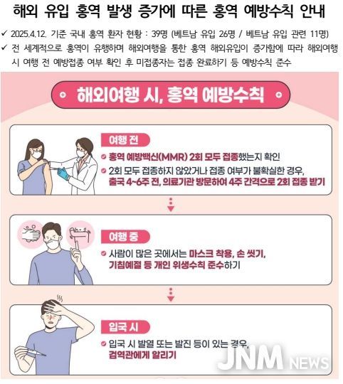홍역 예방 수칙 홍보물