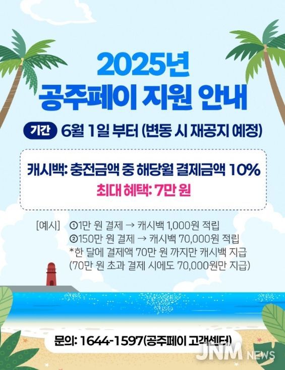 ‘공주페이’ 6월부터 10% 캐시백 지원 상시 운영