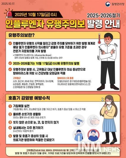 진주시,‘인플루엔자 유행주의보 발령, 예방접종 서둘러야’