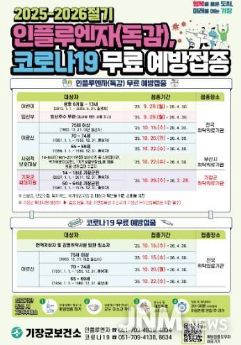 인플루엔자 예방접종 지원사업 안내문