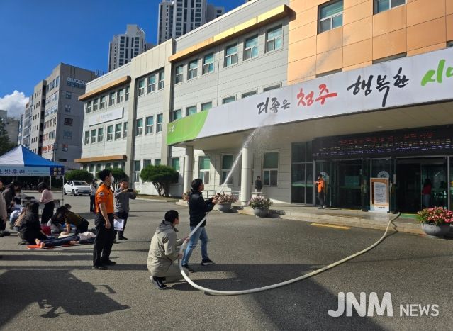 청주시 흥덕보건소, 복대119안전센터와 소방훈련