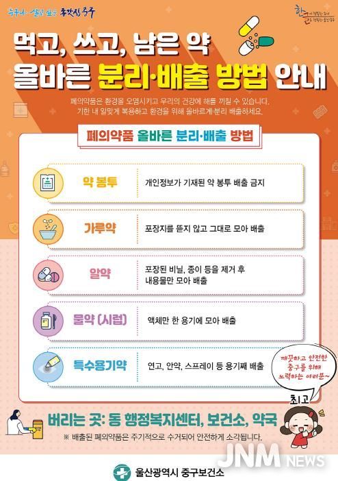 “환경을 위해 폐의약품 꼭 분리배출하세요!”