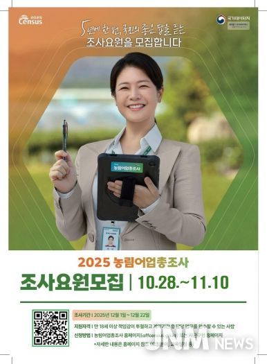 의령군, 2025년 농림어업총조사 조사원 모집
