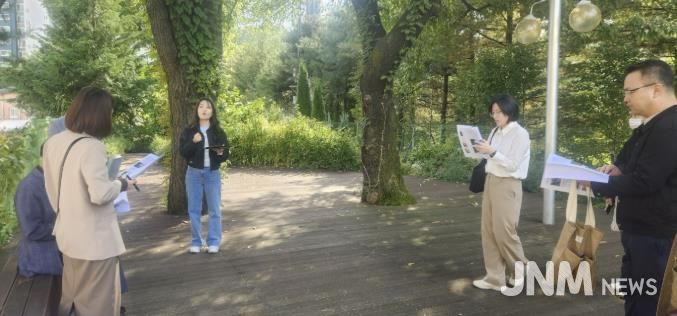 시온고등학교 학교숲 현장평가 모습