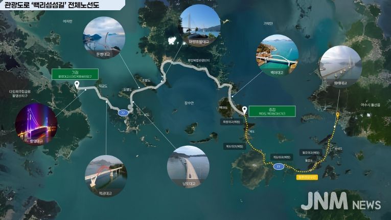 여수 백리섬섬길 노선도