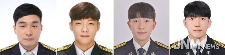 소방장 홍성호, 소방교 박원기, 김지환, 소방사 이규복