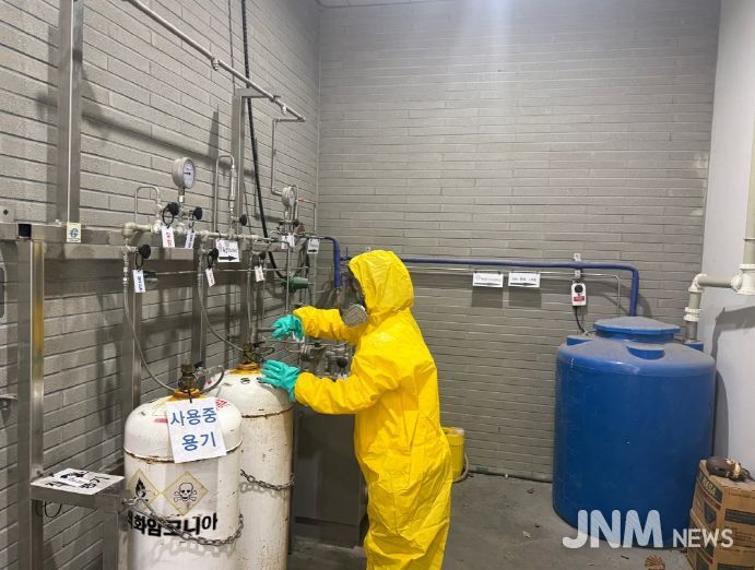 김천시립추모공원 유해화학물질 누출사고 대응훈련