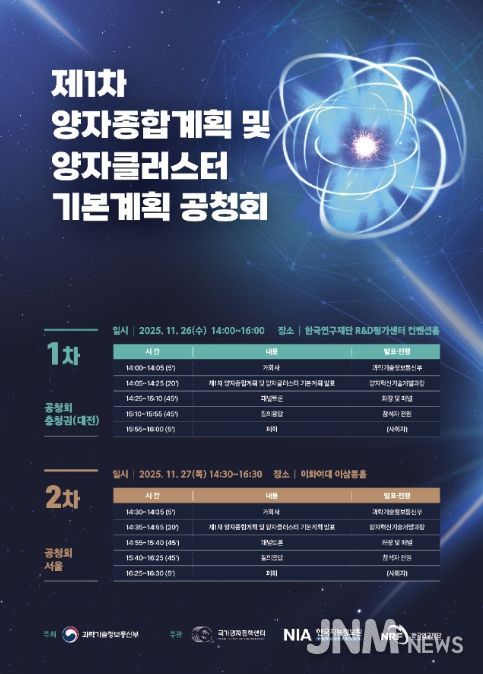 '제1차 양자종합계획 및 양자 클러스터 기본계획 공청회' 포스터
