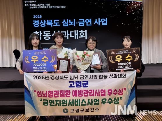 고령군보건소, 경상북도 금연지원서비스사업 및 심뇌혈관질환예방사업 ‘우수 기관상’수상