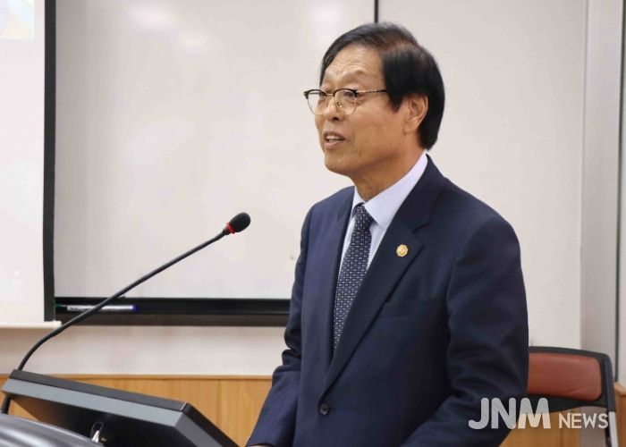 국기원 이사장에 노순명 이사가 선출됐다. 사진은 노순명 이사의 소견발표 모습.