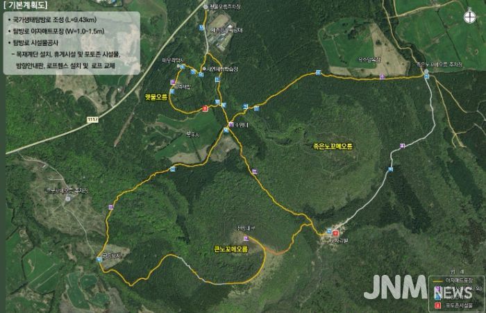 ‘노꼬메오름 국가생태탐방로 조성사업’ 기본계획도