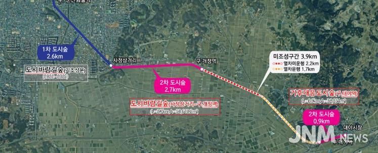 군산철길숲1차사업성공(군산철길숲향후확대구간).