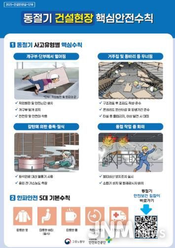 동절기 건설현장 한파 안전수칙 준수 홍보물