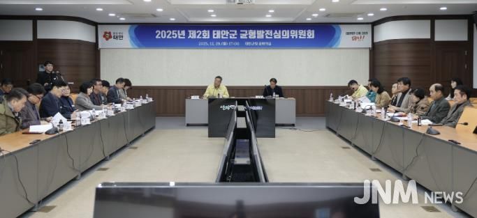 29일 군청 중회의실에서 개최된 균형발전심의위원회 회의 모습.