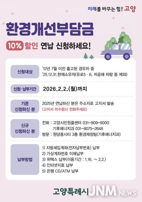 환경개선부담금 연납 신청 안내문