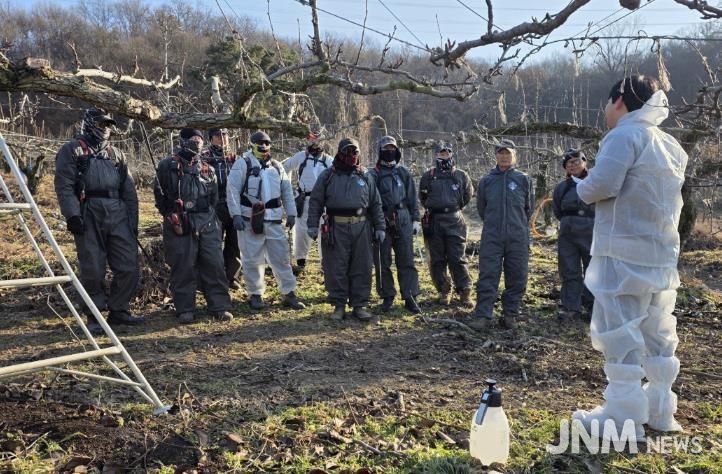 안성시, 작업도구 소독·출입관리로 화상병 확산 방지 총력