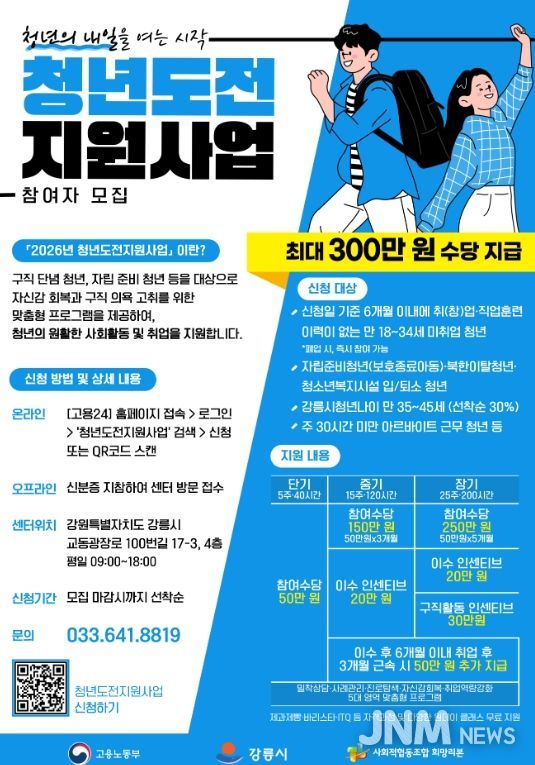 2026년 청년도전지원사업 참여자 신규 모집